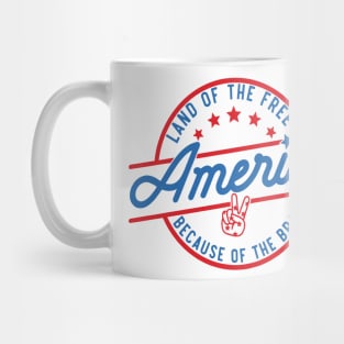 America Land Of The Free Because Of The Brave Retro Mug